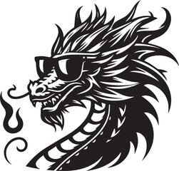 dragon vector, dragon head logo silhouette vector