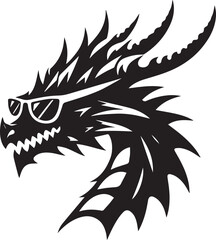 Obraz premium dragon vector, dragon head logo silhouette vector