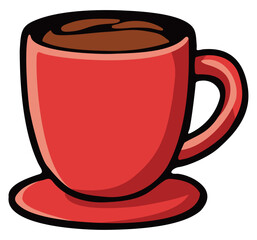 Hot chocolate mug. Editable color vector