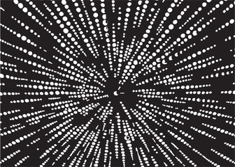 Circular starburst explosion texture. Distressed uneven grunge background. Abstract vector illustration. Overlay to create interesting effect and depth. Isolated on white background.