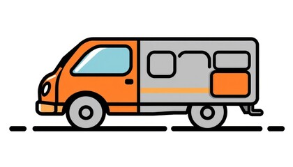 Orange Delivery Van