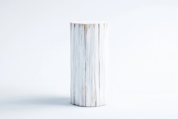 White painted wooden cylinder