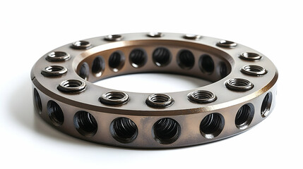 Bronze Metallic Ring with Threaded Holes and Internal Springs on