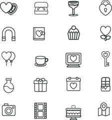 Valentine Day Icon Line