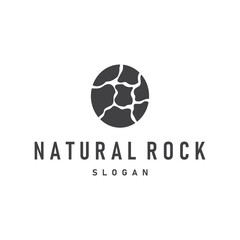 natural stone logo design concept nature pile of river stones simple minimalist symbol illustration product brand template