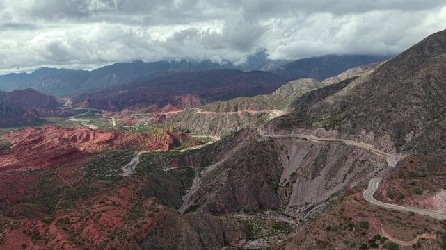 Aerial view of "Cuesta de Miranda", La Rioja, Argentina.
