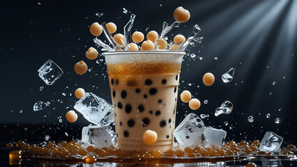 Bubble Tea Explosion – Shattering Cup with Tapioca Fireworks