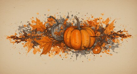 non representational application orange brown gray colored watercolor pigment liquid form small linear elements shapes evoking feeling autumn season textured surreal color resembling rust aged rough