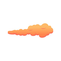 Orange Fluffy Cloud Vector. Cute Cartoon Sky Illustration