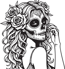 Sugar Skull Girl SVG | Tattoo Style Calavera Silhouette

Day of the Dead Skull Girl | Vector Tattoo Design

Sugar Skull Woman Silhouette | Dia de los Muertos SVG

Skull Girl Tattoo SVG | Gothic Calave
