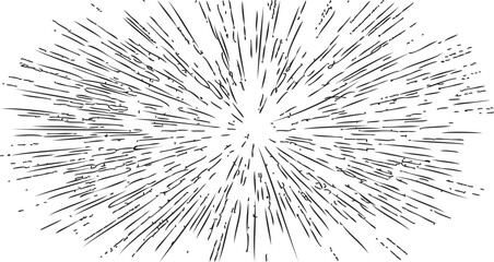Fototapeta premium Circular starburst explosion texture. Distressed uneven grunge background. Abstract vector illustration. Overlay to create interesting effect and depth. Isolated on white background.
