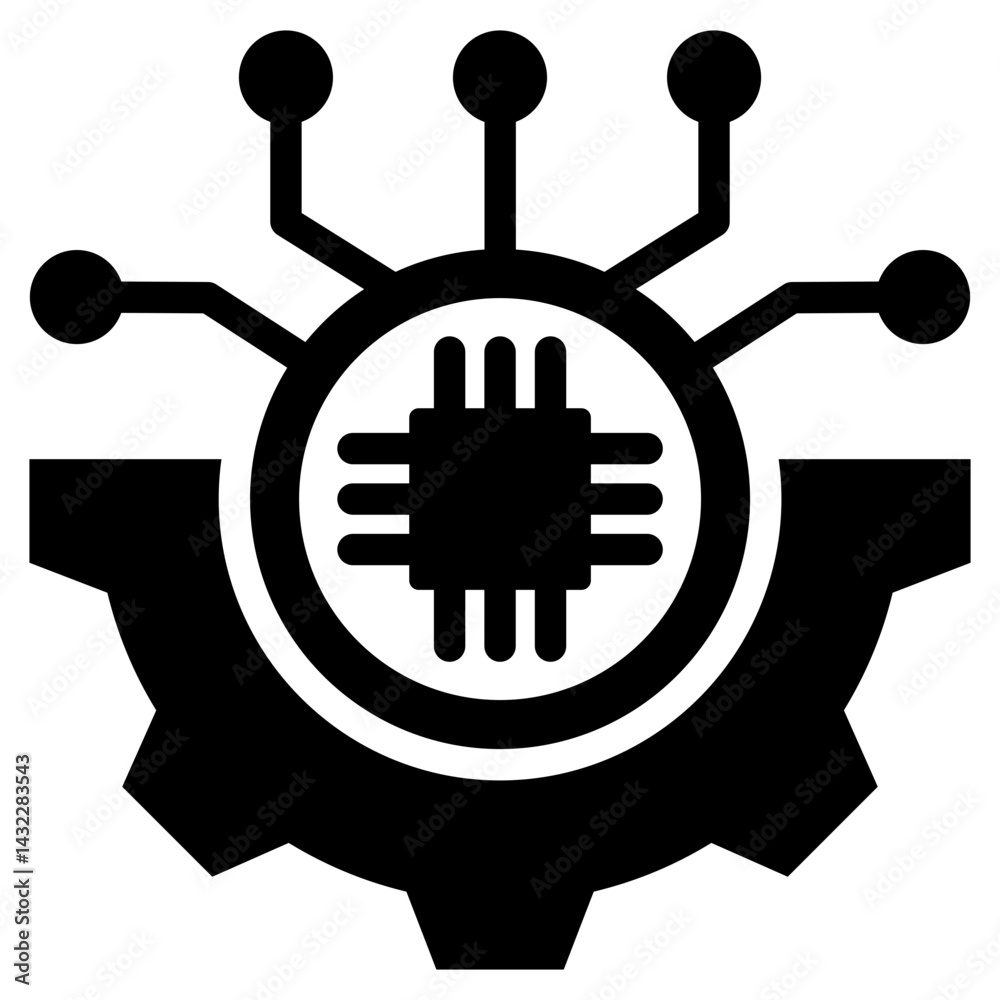 Poster technology integration solid black icon