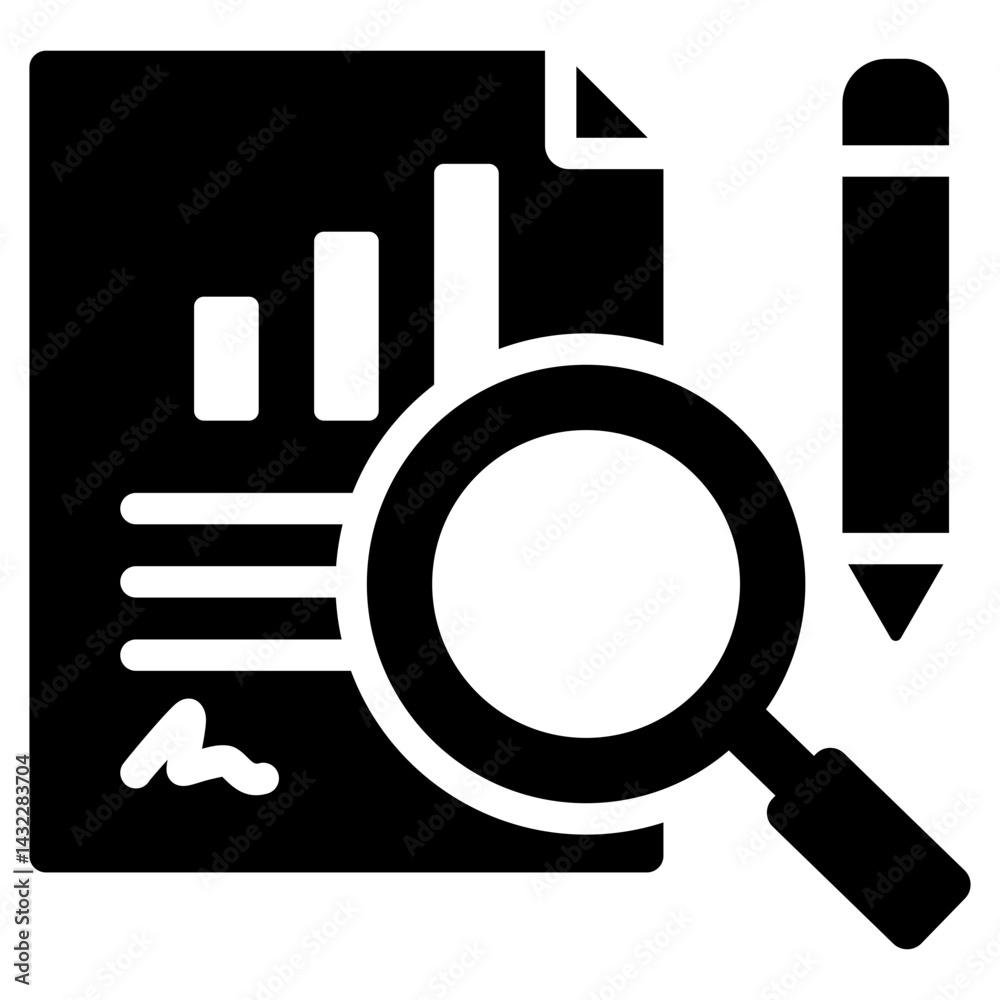 Poster contract analysis solid black icon