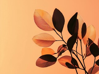 Fototapeta premium Autumn Leaves Silhouette