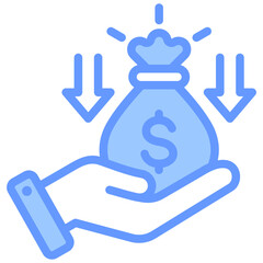 Financial Resource Lineal Blue Icon