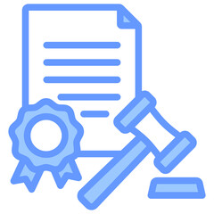 Legal Agreement Lineal Blue Icon