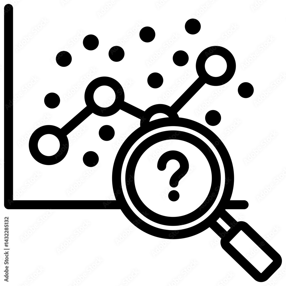 Poster correlation analysis outline icon