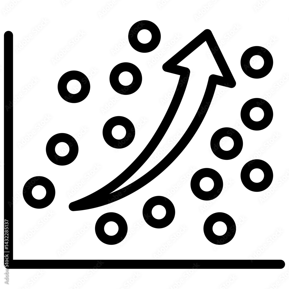 Poster regression analysis outline icon