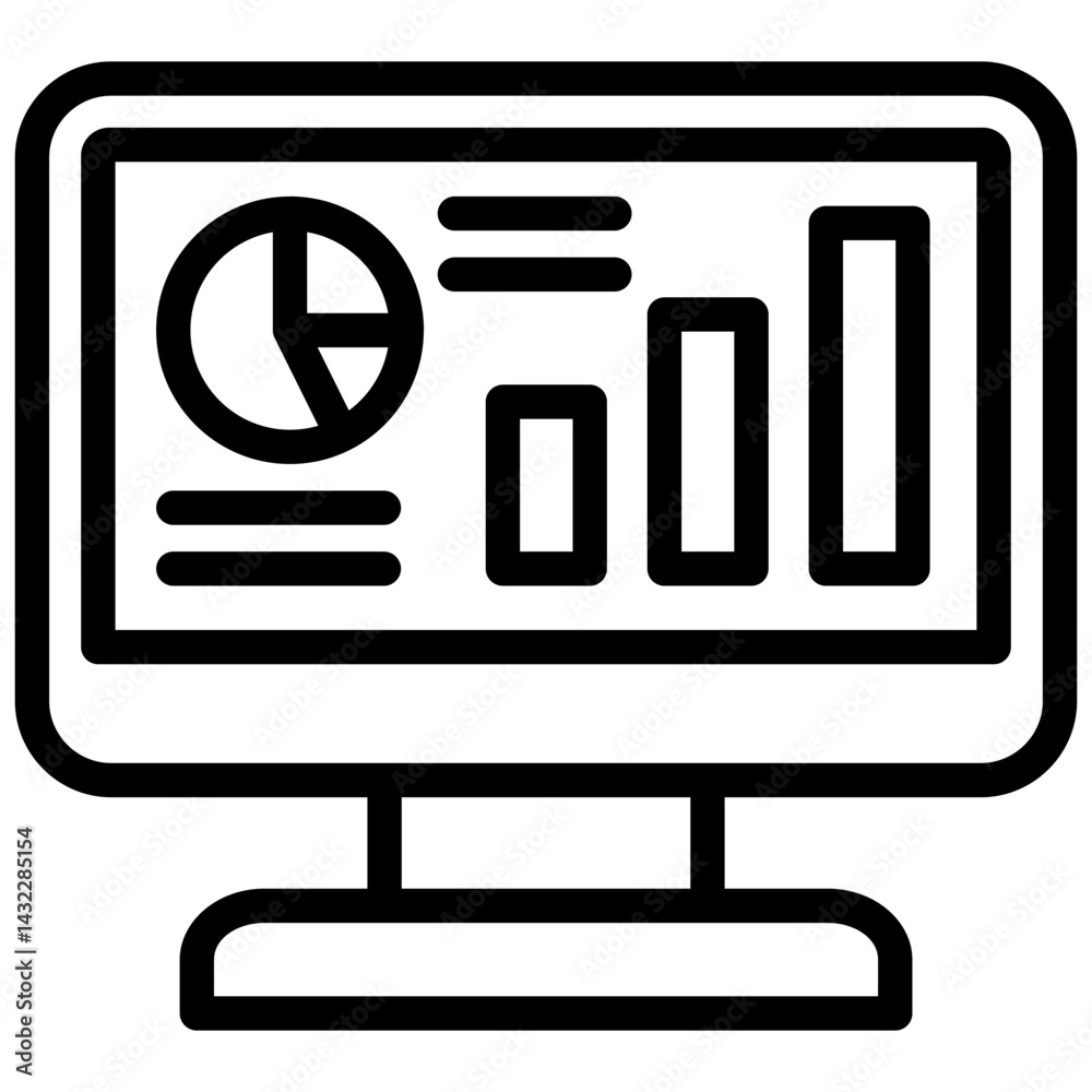 Poster data visualization outline icon