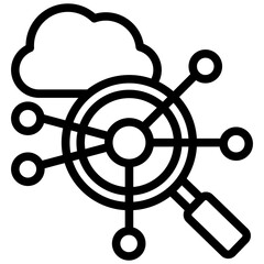Obraz premium Network Analysis Outline Icon