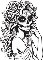 Sugar Skull Girl SVG | Tattoo Style Calavera Silhouette

Day of the Dead Skull Girl | Vector Tattoo Design

Sugar Skull Woman Silhouette | Dia de los Muertos SVG

Skull Girl Tattoo SVG | Gothic Calave