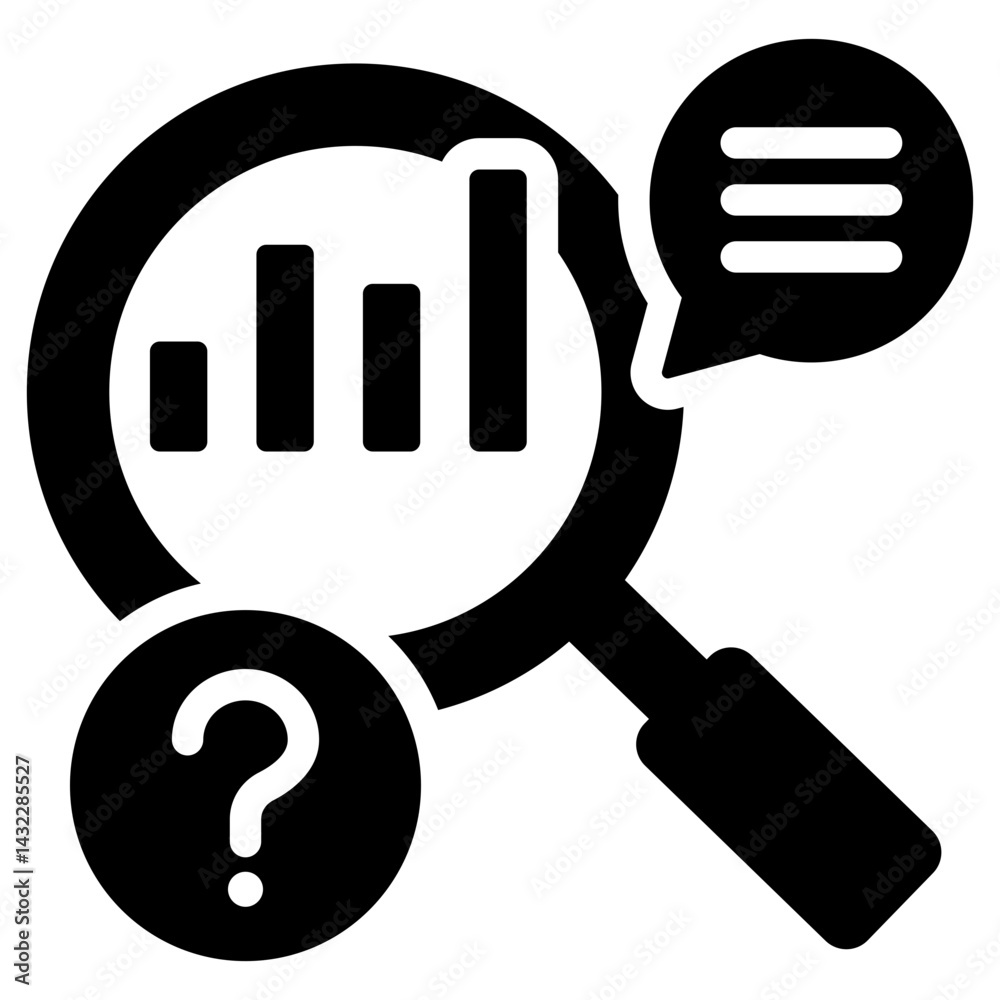 Poster predictive analytics solid black icon