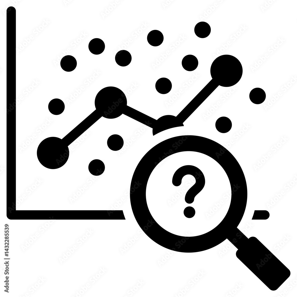 Poster correlation analysis solid black icon