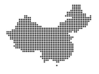 Obraz premium Dotted map of China Small