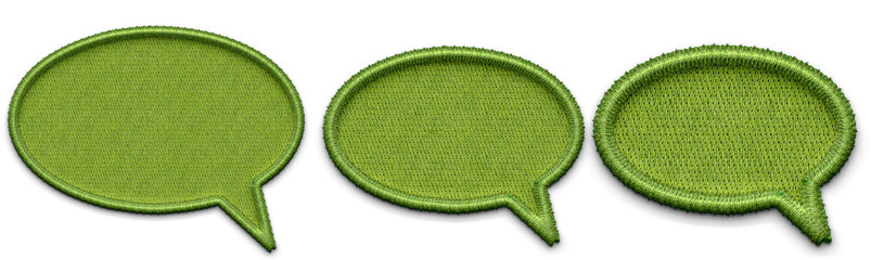 set of green speech bubbles for background. PNG file embroidery