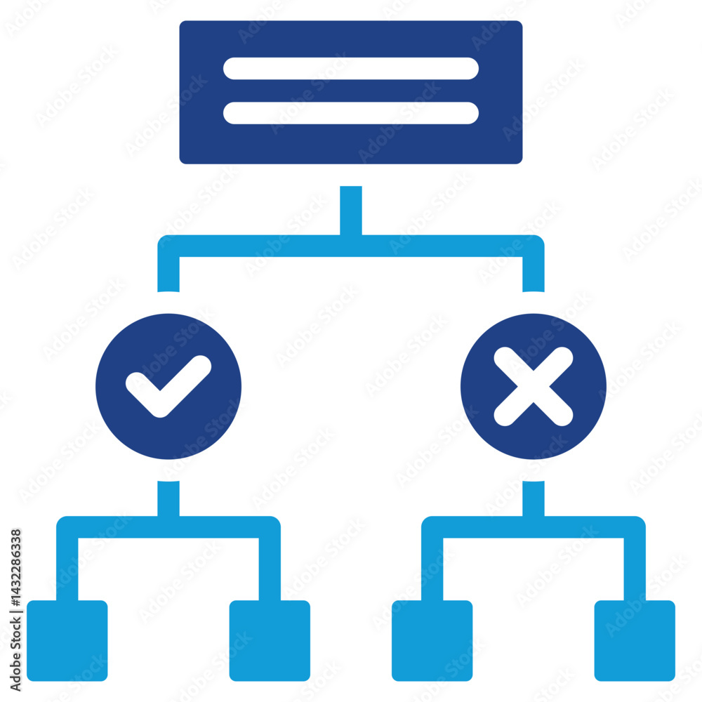 Poster decision tree analysis dual tone icon