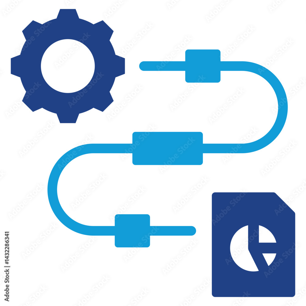 Poster workflow analysis dual tone icon