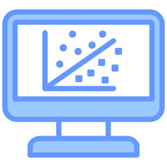 Statistical Modeling Lineal Blue Icon