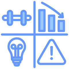 Swot Analysis Lineal Blue Icon