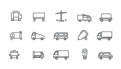 Outline Vector Icons of Vehicles