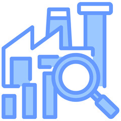 Obraz premium Industry Analysis Lineal Blue Icon