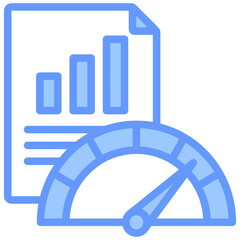 Benchmarking Lineal Blue Icon