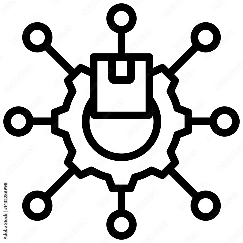 Aufkleber multi channel distribution outline icon
