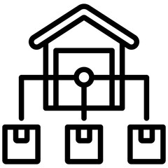 Distribution Center Design Outline Icon