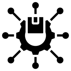 Multi Channel Distribution Solid Black Icon