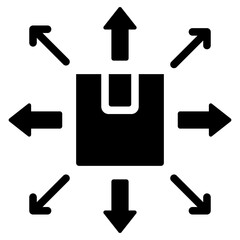 Distribution Scalability Solid Black Icon