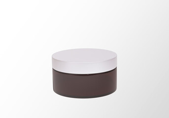 Transparent Cosmetic Amber Mockup Jar