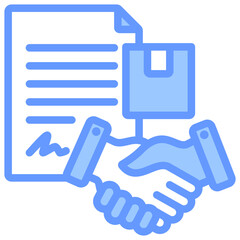 Distribution Agreement Lineal Blue Icon