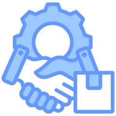 Vendor Management Lineal Blue Icon