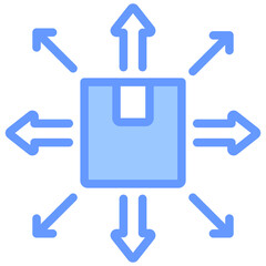 Distribution Scalability Lineal Blue Icon