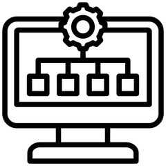 Enterprise Resource Planning Outline Icon