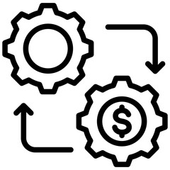 Business Process Management Outline Icon