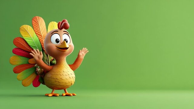 Cartoon chicken illustration with outstretched wings