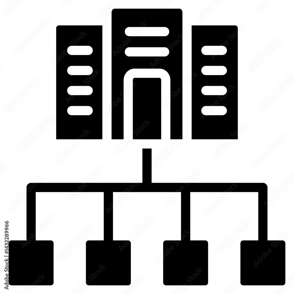 Poster enterprise architecture solid black icon