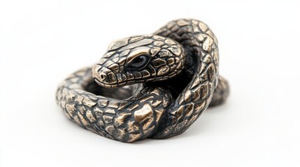 Obraz premium Intricate bronze snake sculpture