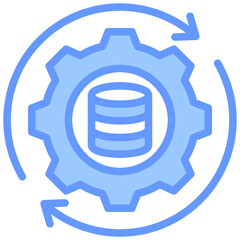 Data Integration Lineal Blue Icon